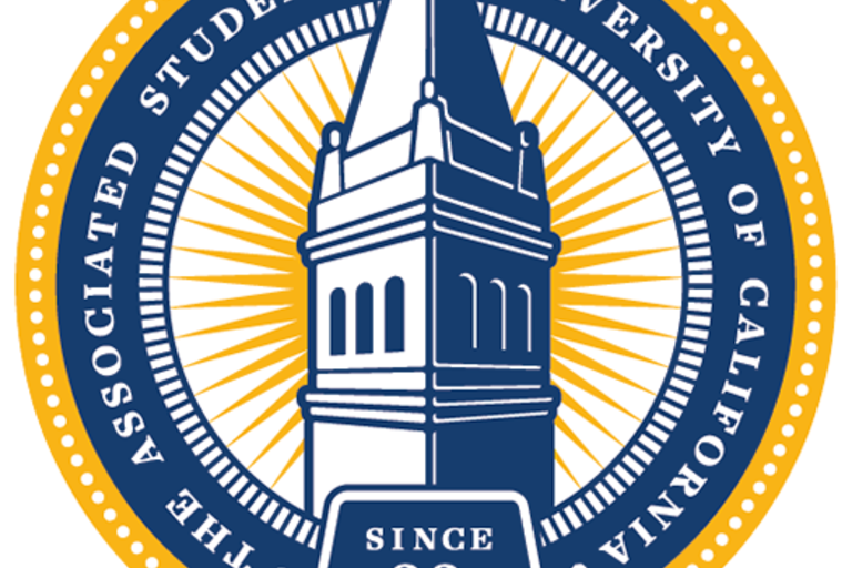 The ASUC seal with a picture of the Campanile in the middle