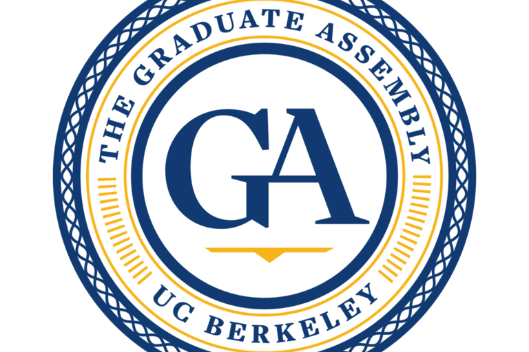 The GA seal, a blue and yellow circle with the letters GA in the middle.