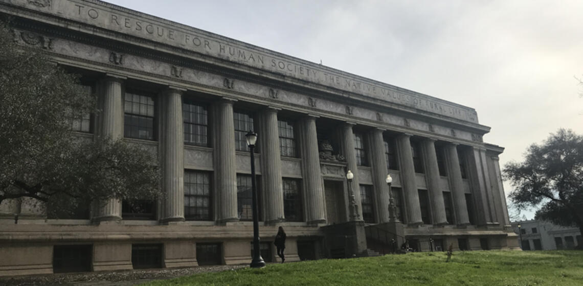 The west side of Hilgard Hall.