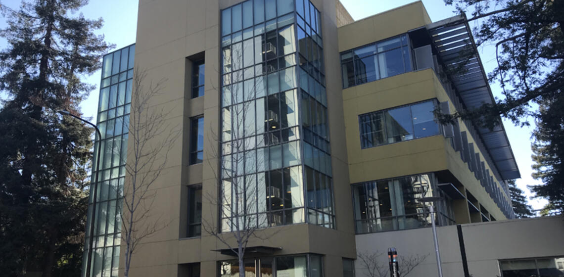 The front side of RSS, facing north. The main entrance is at ground level.