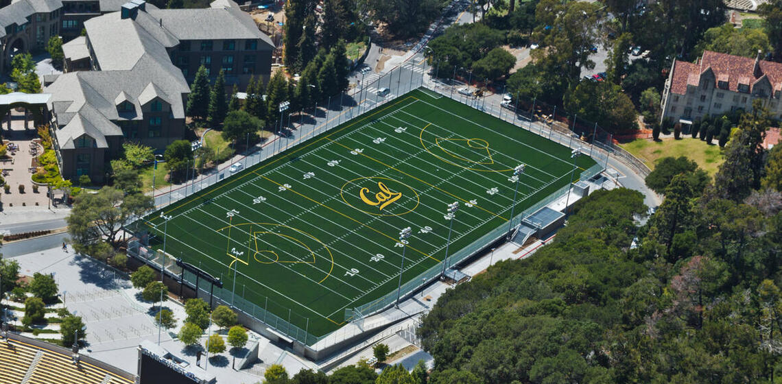 Aerial View of Maxwell Family Field and Stadium Garage