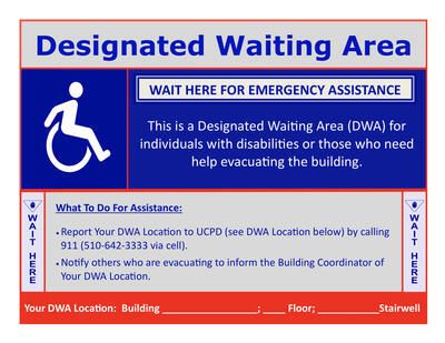  A sign indicating that a location acts as a designated waiting area