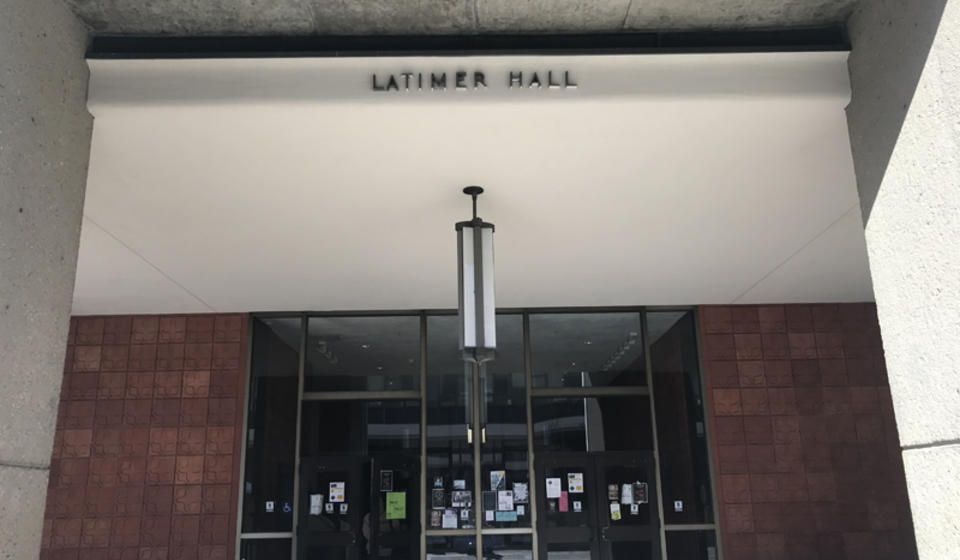 The north side of Latimer Hall. The are accessible entrances on the north and south side of the building.